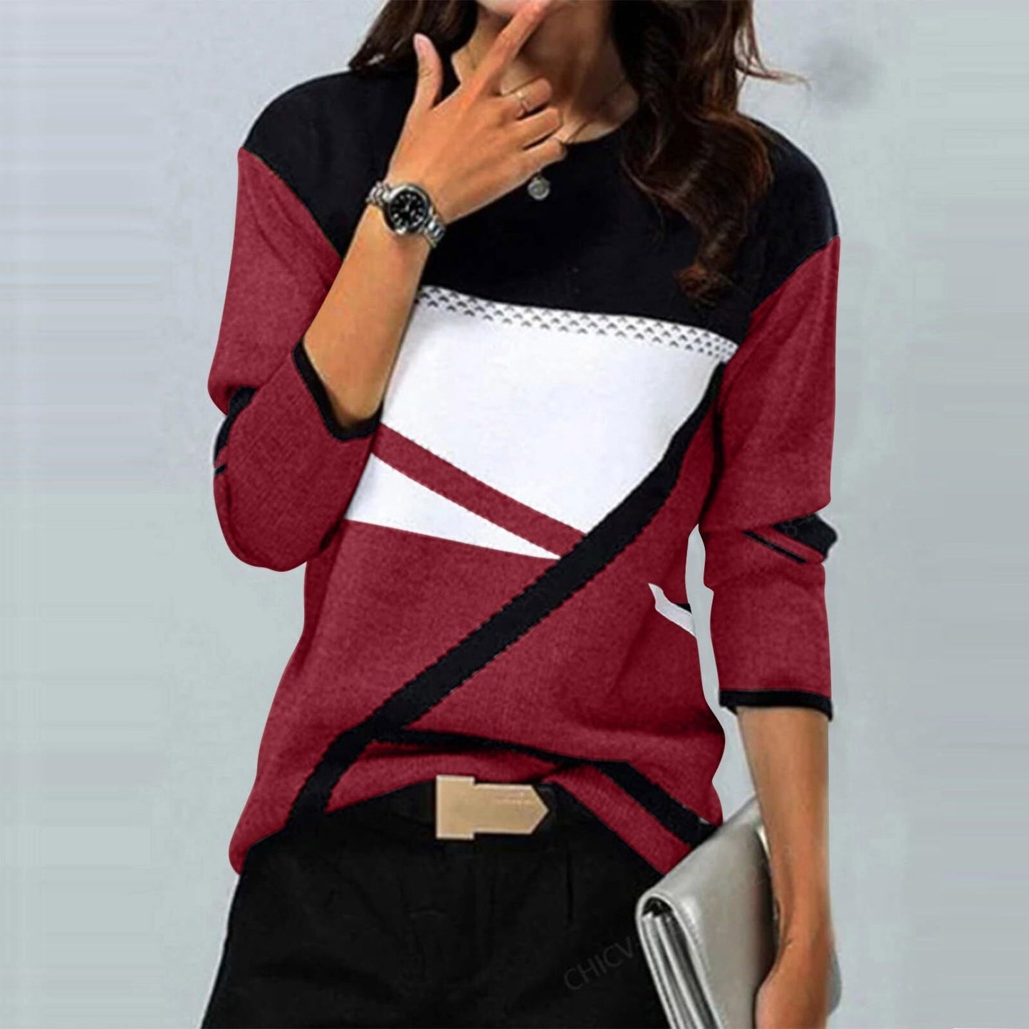 Modern Colorblock Knit Top – Minimal Elegance | The Simple Co – Unisex Tops, minimalist style, quiet luxury aesthetic, modern essential – The Simple Co.