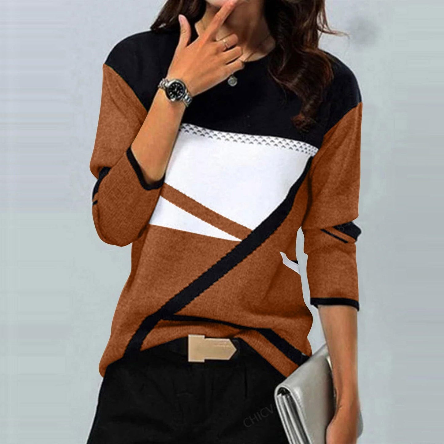 Modern Colorblock Knit Top – Minimal Elegance | The Simple Co – Unisex Tops, minimalist style, quiet luxury aesthetic, modern essential – The Simple Co.
