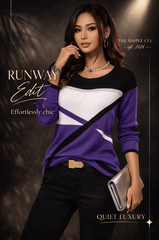 Modern Colorblock Knit Top – Minimal Elegance | The Simple Co – Unisex Tops, minimalist style, quiet luxury aesthetic, modern essential – The Simple Co.