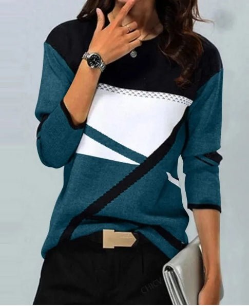 Modern Colorblock Knit Top – Minimal Elegance | The Simple Co – Unisex Tops, minimalist style, quiet luxury aesthetic, modern essential – The Simple Co.