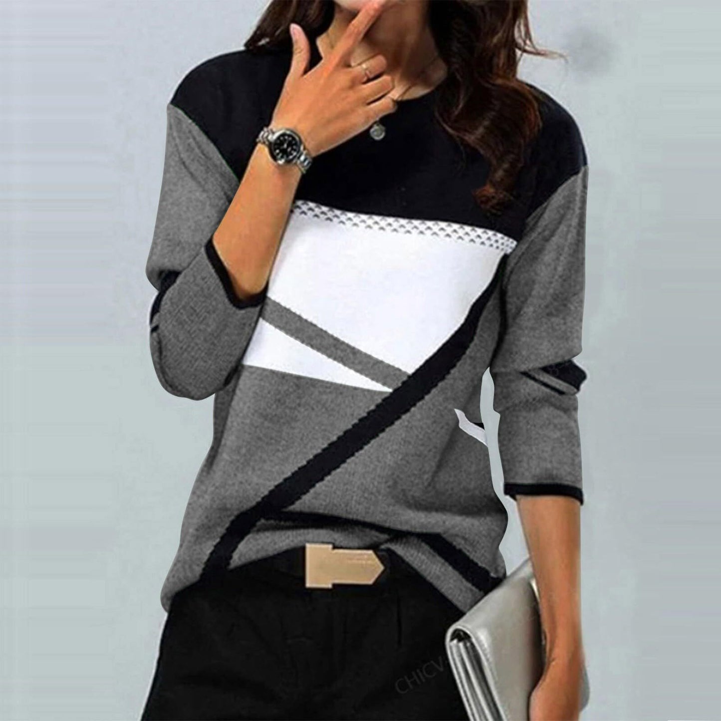 Modern Colorblock Knit Top – Minimal Elegance | The Simple Co – Unisex Tops, minimalist style, quiet luxury aesthetic, modern essential – The Simple Co.