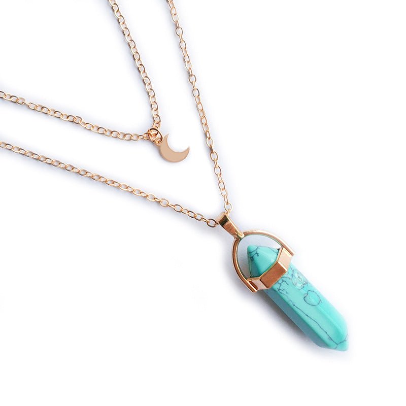 Moon Hexagonal Column Pendant Necklace Geometric Design – Minimal Elegance | The Simple Co – Necklaces (Minimalist / Statement / Unis, minimalist style, quiet luxury aesthetic, modern essential – The Simple Co.