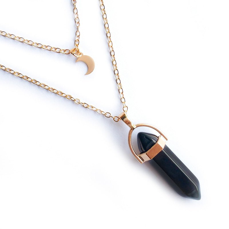 Moon Hexagonal Column Pendant Necklace Geometric Design – Minimal Elegance | The Simple Co – Necklaces (Minimalist / Statement / Unis, minimalist style, quiet luxury aesthetic, modern essential – The Simple Co.