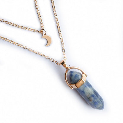 Moon Hexagonal Column Pendant Necklace Geometric Design – Minimal Elegance | The Simple Co – Necklaces (Minimalist / Statement / Unis, minimalist style, quiet luxury aesthetic, modern essential – The Simple Co.