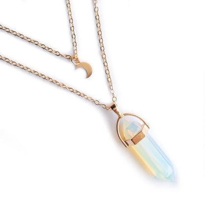Moon Hexagonal Column Pendant Necklace Geometric Design – Minimal Elegance | The Simple Co – Necklaces (Minimalist / Statement / Unis, minimalist style, quiet luxury aesthetic, modern essential – The Simple Co.