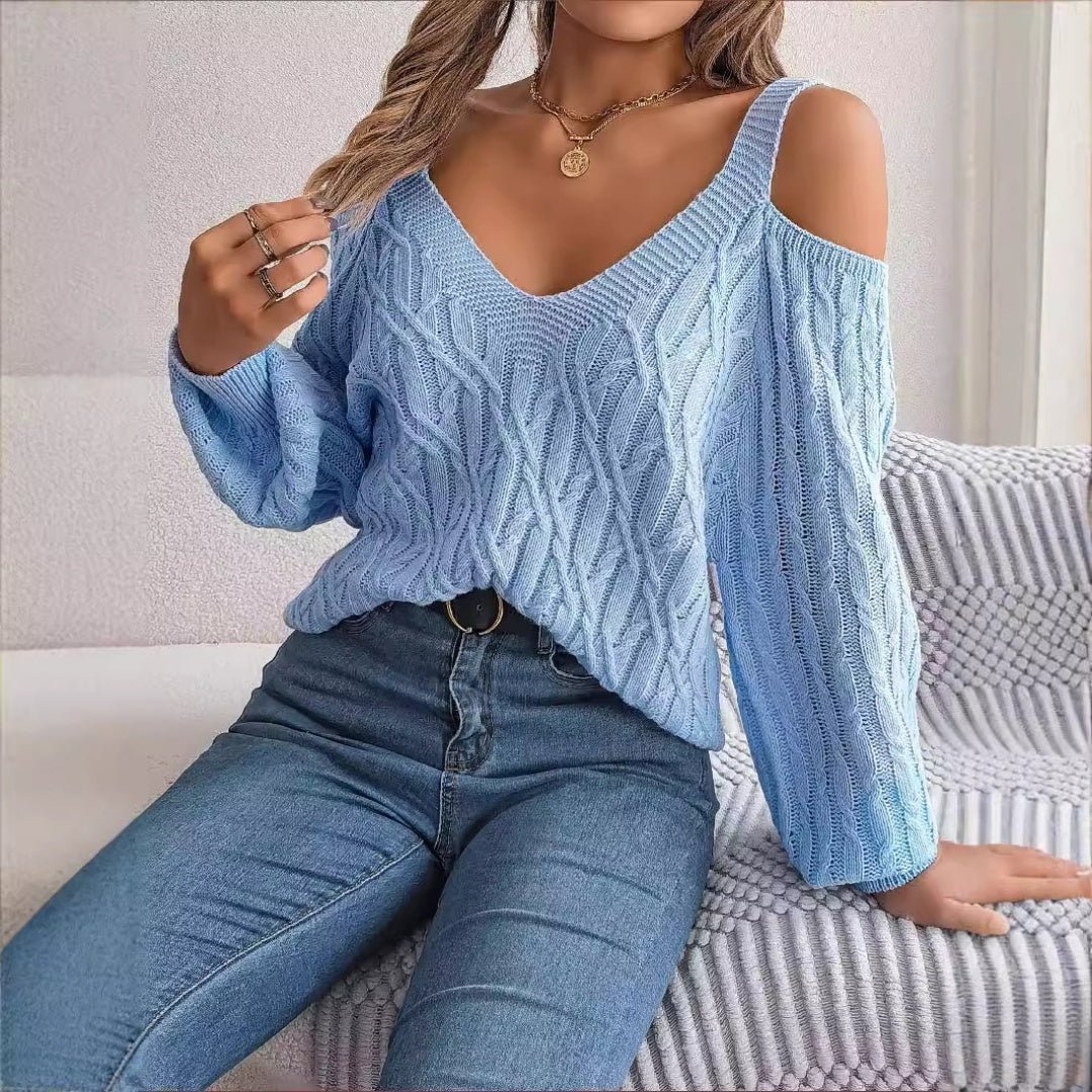 Off - Shoulder Sweater – Minimal Elegance | The Simple Co – Practical cottage, minimalist style, quiet luxury aesthetic, modern essential – The Simple Co.