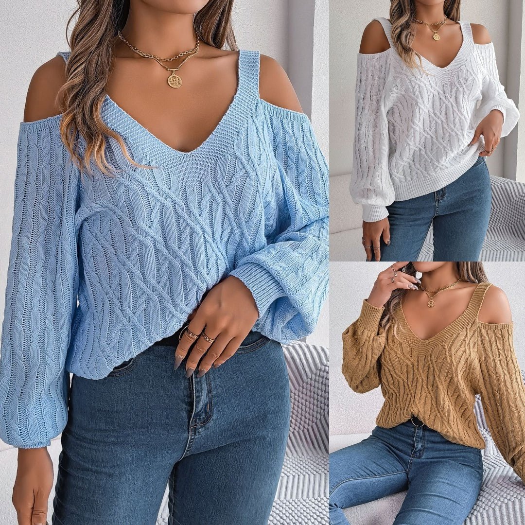 Off - Shoulder Sweater – Minimal Elegance | The Simple Co – Practical cottage, minimalist style, quiet luxury aesthetic, modern essential – The Simple Co.