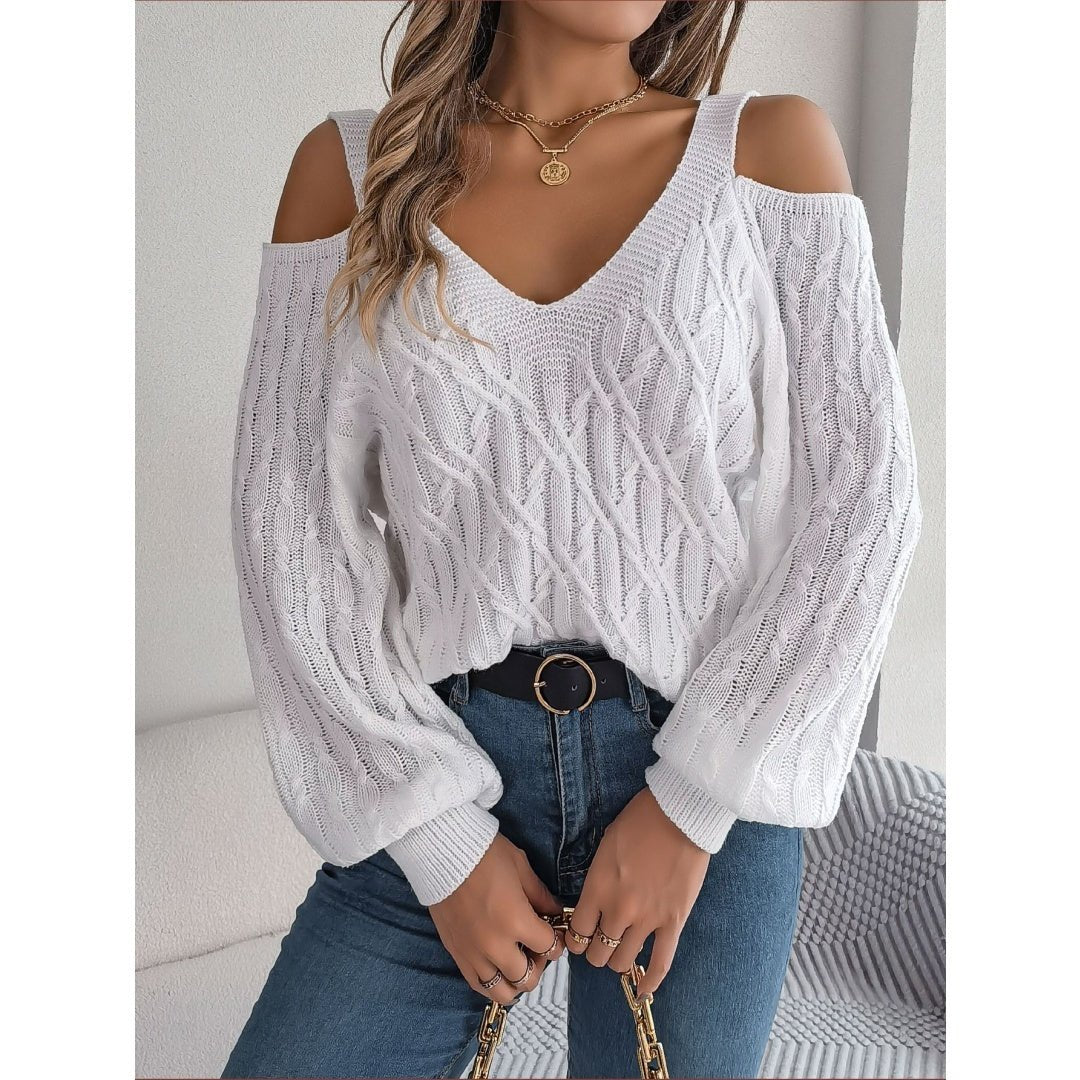 Off - Shoulder Sweater – Minimal Elegance | The Simple Co – Practical cottage, minimalist style, quiet luxury aesthetic, modern essential – The Simple Co.