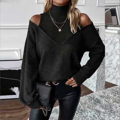 Off - Shoulder Turtleneck Sweater – Minimal Elegance | The Simple Co – Practical cottage, minimalist style, quiet luxury aesthetic, modern essential – The Simple Co.