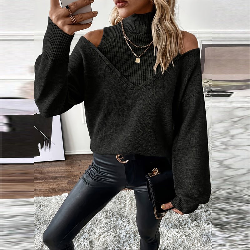 Off - Shoulder Turtleneck Sweater – Minimal Elegance | The Simple Co – Practical cottage, minimalist style, quiet luxury aesthetic, modern essential – The Simple Co.