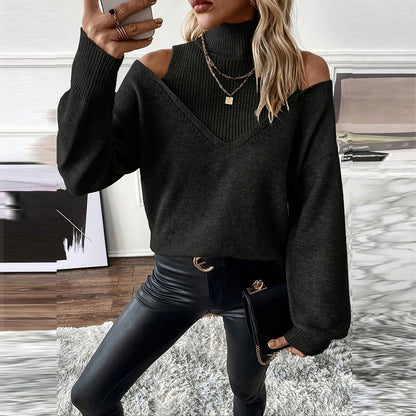 Off - Shoulder Turtleneck Sweater – Minimal Elegance | The Simple Co – Practical cottage, minimalist style, quiet luxury aesthetic, modern essential – The Simple Co.