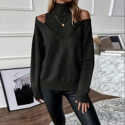 Off - Shoulder Turtleneck Sweater – Minimal Elegance | The Simple Co – Practical cottage, minimalist style, quiet luxury aesthetic, modern essential – The Simple Co.