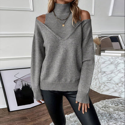 Off - Shoulder Turtleneck Sweater – Minimal Elegance | The Simple Co – Practical cottage, minimalist style, quiet luxury aesthetic, modern essential – The Simple Co.