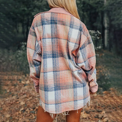 Plaid Button - Up Shirt – Minimal Elegance | The Simple Co – Practical cottage, minimalist style, quiet luxury aesthetic, modern essential – The Simple Co.