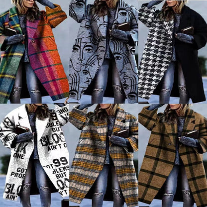 Plaid Long - sleeved Coat – Minimal Elegance | The Simple Co – Practical cottage, minimalist style, quiet luxury aesthetic, modern essential – The Simple Co.