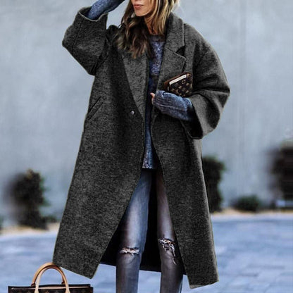 Plaid Long - sleeved Coat – Minimal Elegance | The Simple Co – Practical cottage, minimalist style, quiet luxury aesthetic, modern essential – The Simple Co.