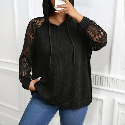 Plus Size Lace Hoodie – Minimal Elegance | The Simple Co – Practical cottage, minimalist style, quiet luxury aesthetic, modern essential – The Simple Co.