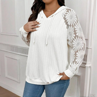 Plus Size Lace Hoodie – Minimal Elegance | The Simple Co – Practical cottage, minimalist style, quiet luxury aesthetic, modern essential – The Simple Co.