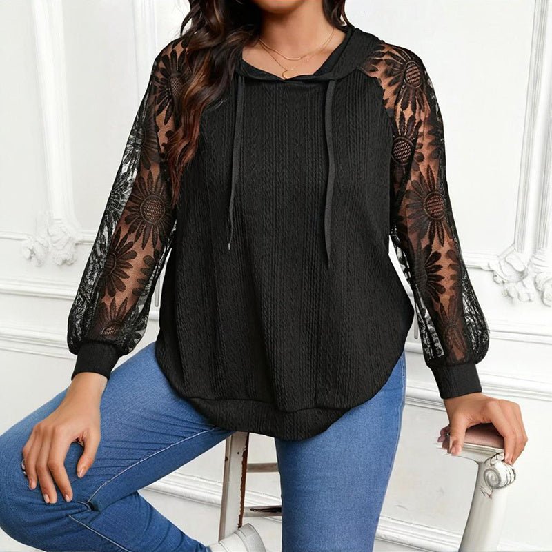 Plus Size Lace Hoodie – Minimal Elegance | The Simple Co – Practical cottage, minimalist style, quiet luxury aesthetic, modern essential – The Simple Co.