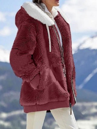 Plush Hooded Zip Jacket - 2026 Winter Collection Loose Fit Warm Coat – Minimal Elegance | The Simple Co – Practical cottage, minimalist style, quiet luxury aesthetic, modern essential – The Simple Co.