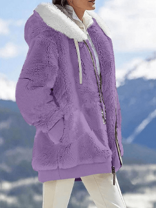 Plush Hooded Zip Jacket - 2026 Winter Collection Loose Fit Warm Coat – Minimal Elegance | The Simple Co – Practical cottage, minimalist style, quiet luxury aesthetic, modern essential – The Simple Co.