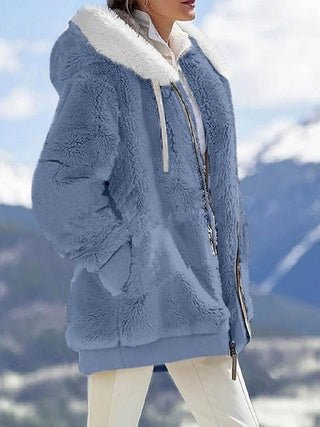 Plush Hooded Zip Jacket - 2026 Winter Collection Loose Fit Warm Coat – Minimal Elegance | The Simple Co – Practical cottage, minimalist style, quiet luxury aesthetic, modern essential – The Simple Co.