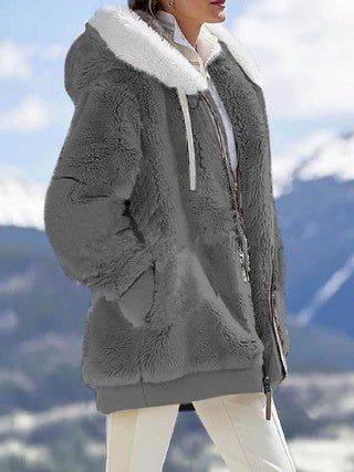Plush Hooded Zip Jacket - 2026 Winter Collection Loose Fit Warm Coat – Minimal Elegance | The Simple Co – Practical cottage, minimalist style, quiet luxury aesthetic, modern essential – The Simple Co.