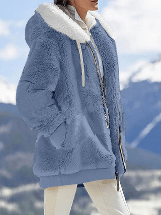 Plush Hooded Zip Jacket - 2026 Winter Collection Loose Fit Warm Coat – Minimal Elegance | The Simple Co – Practical cottage, minimalist style, quiet luxury aesthetic, modern essential – The Simple Co.
