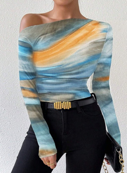 Print Long Sleeve Graphic T-Shirt – Minimal Elegance | The Simple Co – Practical cottage, minimalist style, quiet luxury aesthetic, modern essential – The Simple Co.
