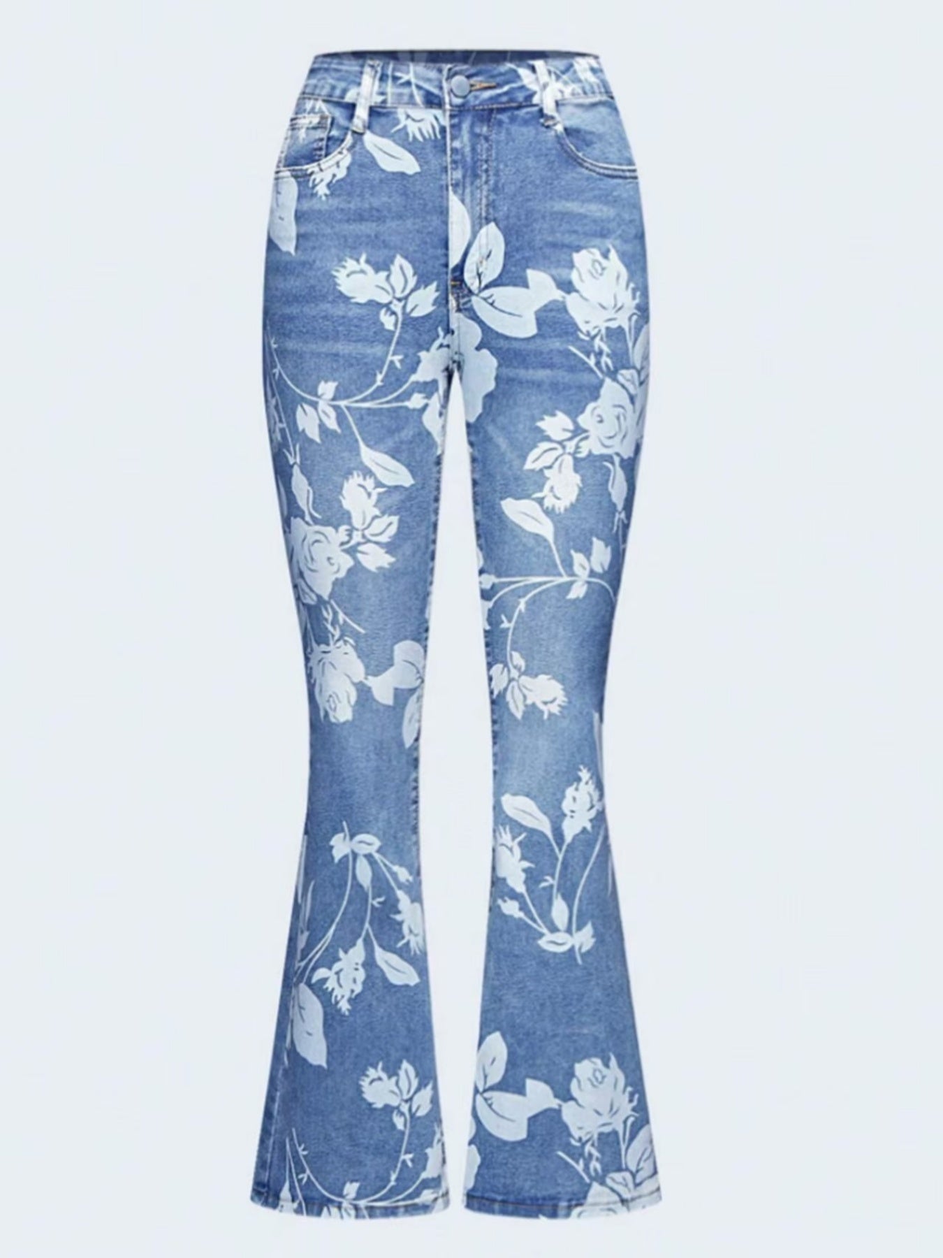 Printed Denim Pants – Minimal Elegance | The Simple Co – Practical cottage, minimalist style, quiet luxury aesthetic, modern essential – The Simple Co.