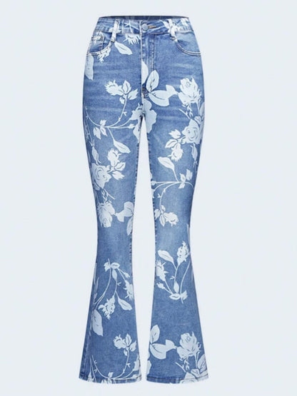 Printed Denim Pants – Minimal Elegance | The Simple Co – Practical cottage, minimalist style, quiet luxury aesthetic, modern essential – The Simple Co.