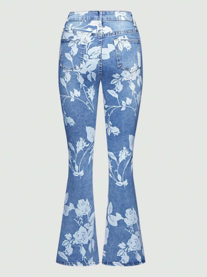 Printed Denim Pants – Minimal Elegance | The Simple Co – Practical cottage, minimalist style, quiet luxury aesthetic, modern essential – The Simple Co.
