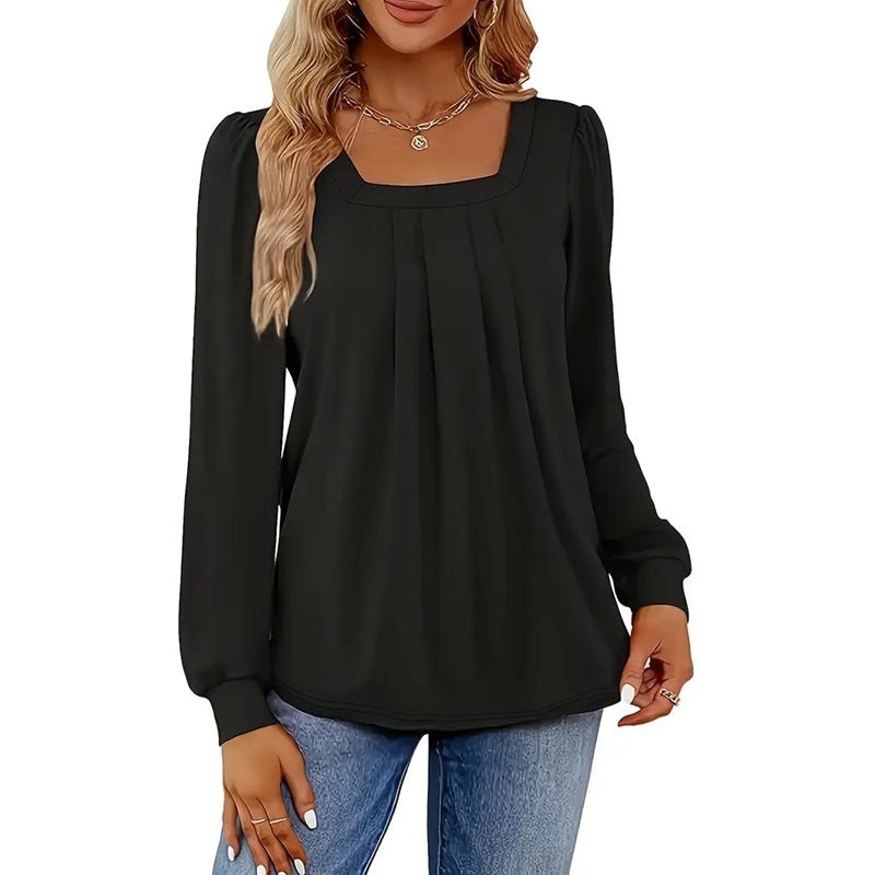 Puff Sleeve Square Neck Blouse – Minimal Elegance | The Simple Co – Practical cottage, minimalist style, quiet luxury aesthetic, modern essential – The Simple Co.