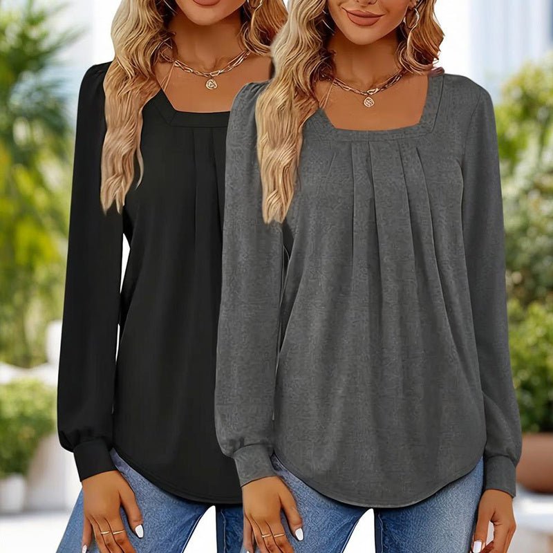 Puff Sleeve Square Neck Blouse – Minimal Elegance | The Simple Co – Practical cottage, minimalist style, quiet luxury aesthetic, modern essential – The Simple Co.