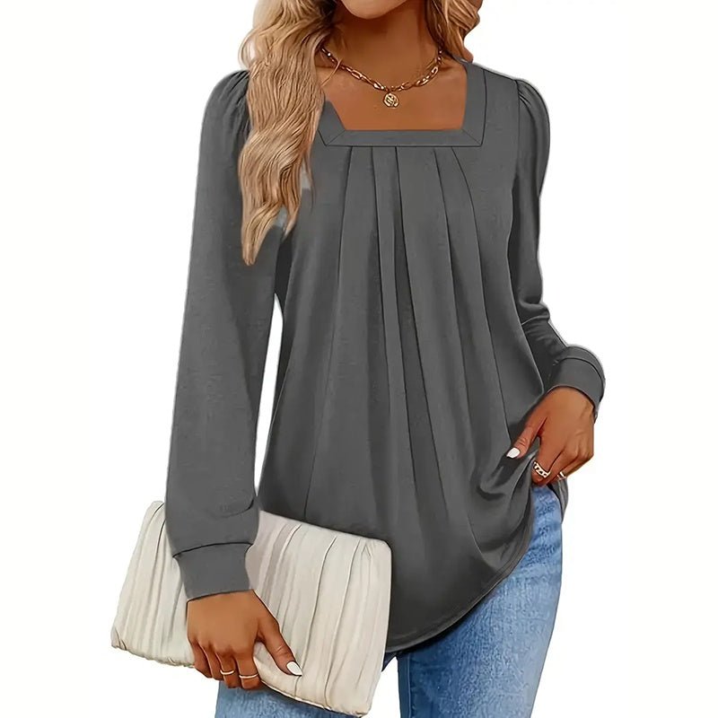 Puff Sleeve Square Neck Blouse – Minimal Elegance | The Simple Co – Practical cottage, minimalist style, quiet luxury aesthetic, modern essential – The Simple Co.