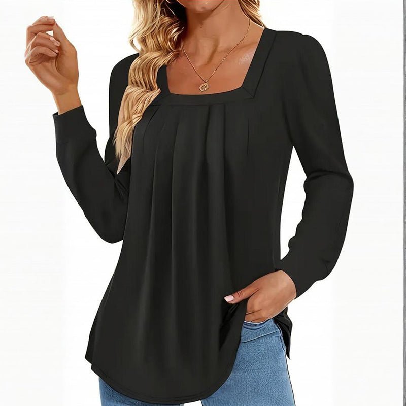 Puff Sleeve Square Neck Blouse – Minimal Elegance | The Simple Co – Practical cottage, minimalist style, quiet luxury aesthetic, modern essential – The Simple Co.