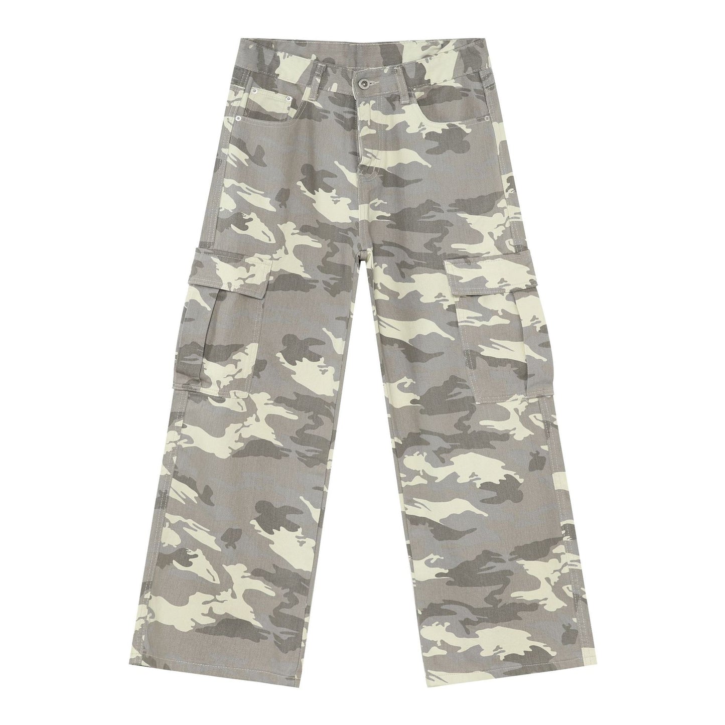 Retro Camo Cargo Denim Jeans with Big Pockets for Men – Minimal Elegance | The Simple Co – Men’s Bottoms, minimalist style, quiet luxury aesthetic, modern essential – The Simple Co.