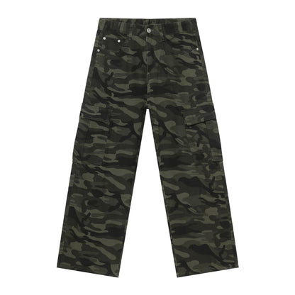 Retro Camo Cargo Denim Jeans with Big Pockets for Men – Minimal Elegance | The Simple Co – Men’s Bottoms, minimalist style, quiet luxury aesthetic, modern essential – The Simple Co.