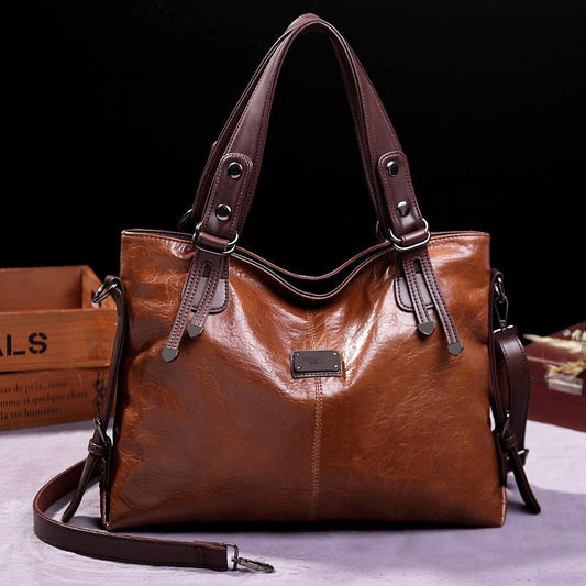Retro Fashion Tote Casual Soft Leather – Minimal Elegance | The Simple Co – Practical cottage, minimalist style, quiet luxury aesthetic, modern essential – The Simple Co.