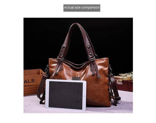 Retro Fashion Tote Casual Soft Leather – Minimal Elegance | The Simple Co – Practical cottage, minimalist style, quiet luxury aesthetic, modern essential – The Simple Co.