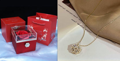 Retro Magnetic Folding Heart Shaped Four – Minimal Elegance | The Simple Co – 項鏈, minimalist style, quiet luxury aesthetic, modern essential – The Simple Co.