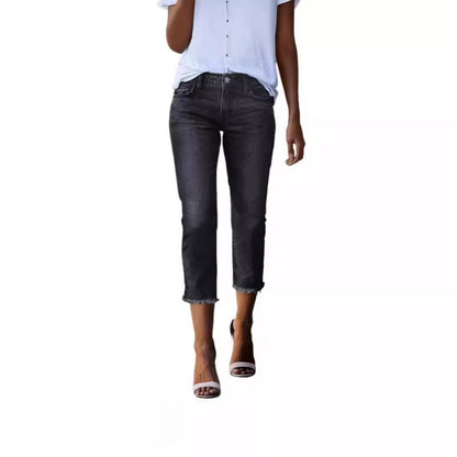 Retro Slim - Fit Stretch Jeans - 2026 Winter Collection Fashionable Denim Pants – Minimal Elegance | The Simple Co – Bottoms, minimalist style, quiet luxury aesthetic, modern essential – The Simple Co.