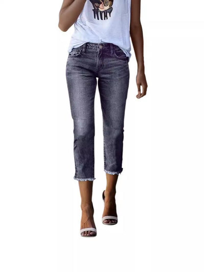 Retro Slim - Fit Stretch Jeans - 2026 Winter Collection Fashionable Denim Pants – Minimal Elegance | The Simple Co – Bottoms, minimalist style, quiet luxury aesthetic, modern essential – The Simple Co.
