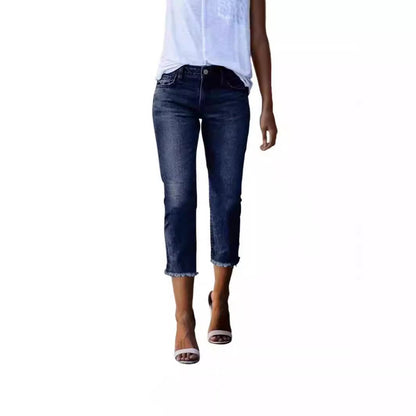 Retro Slim - Fit Stretch Jeans - 2026 Winter Collection Fashionable Denim Pants – Minimal Elegance | The Simple Co – Bottoms, minimalist style, quiet luxury aesthetic, modern essential – The Simple Co.