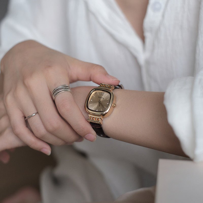 Retro - style Watch With A Minimalist Petite Square Design – Minimal Elegance | The Simple Co – Practical cottage, minimalist style, quiet luxury aesthetic, modern essential – The Simple Co.