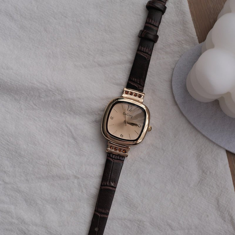 Retro - style Watch With A Minimalist Petite Square Design – Minimal Elegance | The Simple Co – Practical cottage, minimalist style, quiet luxury aesthetic, modern essential – The Simple Co.