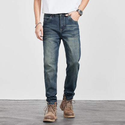 Retro Yellow - Clay Blue Versatile Straight - Cut Casual Long Pants – Minimal Elegance | The Simple Co – Bottoms, minimalist style, quiet luxury aesthetic, modern essential – The Simple Co.