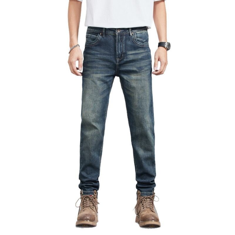 Retro Yellow - Clay Blue Versatile Straight - Cut Casual Long Pants – Minimal Elegance | The Simple Co – Bottoms, minimalist style, quiet luxury aesthetic, modern essential – The Simple Co.