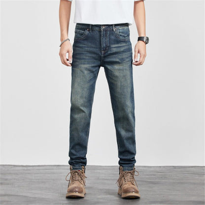 Retro Yellow - Clay Blue Versatile Straight - Cut Casual Long Pants – Minimal Elegance | The Simple Co – Bottoms, minimalist style, quiet luxury aesthetic, modern essential – The Simple Co.