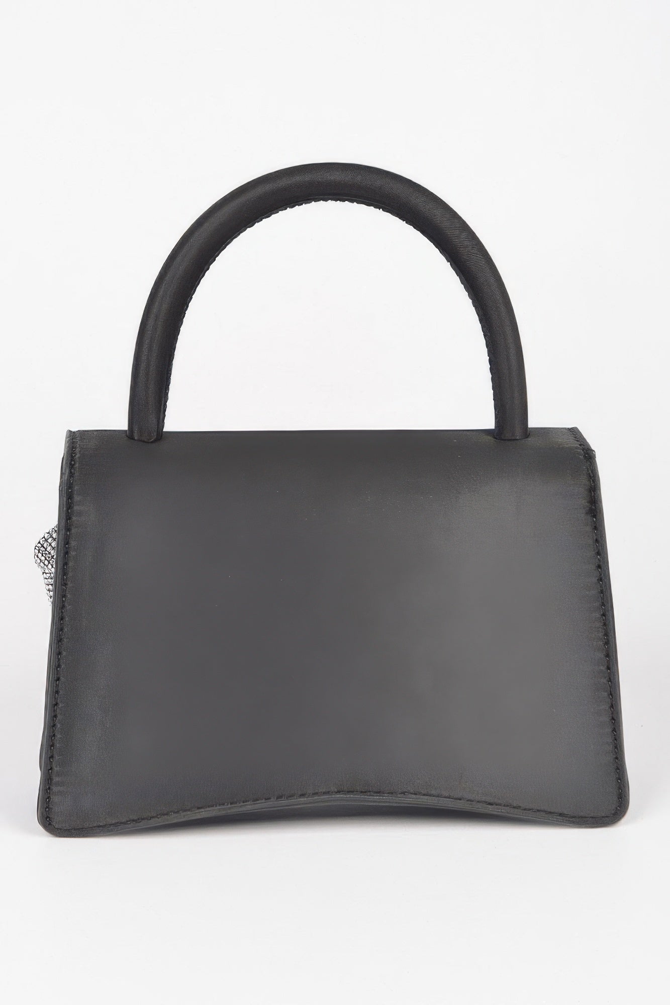 Rhinestone flower statement handbag detail view